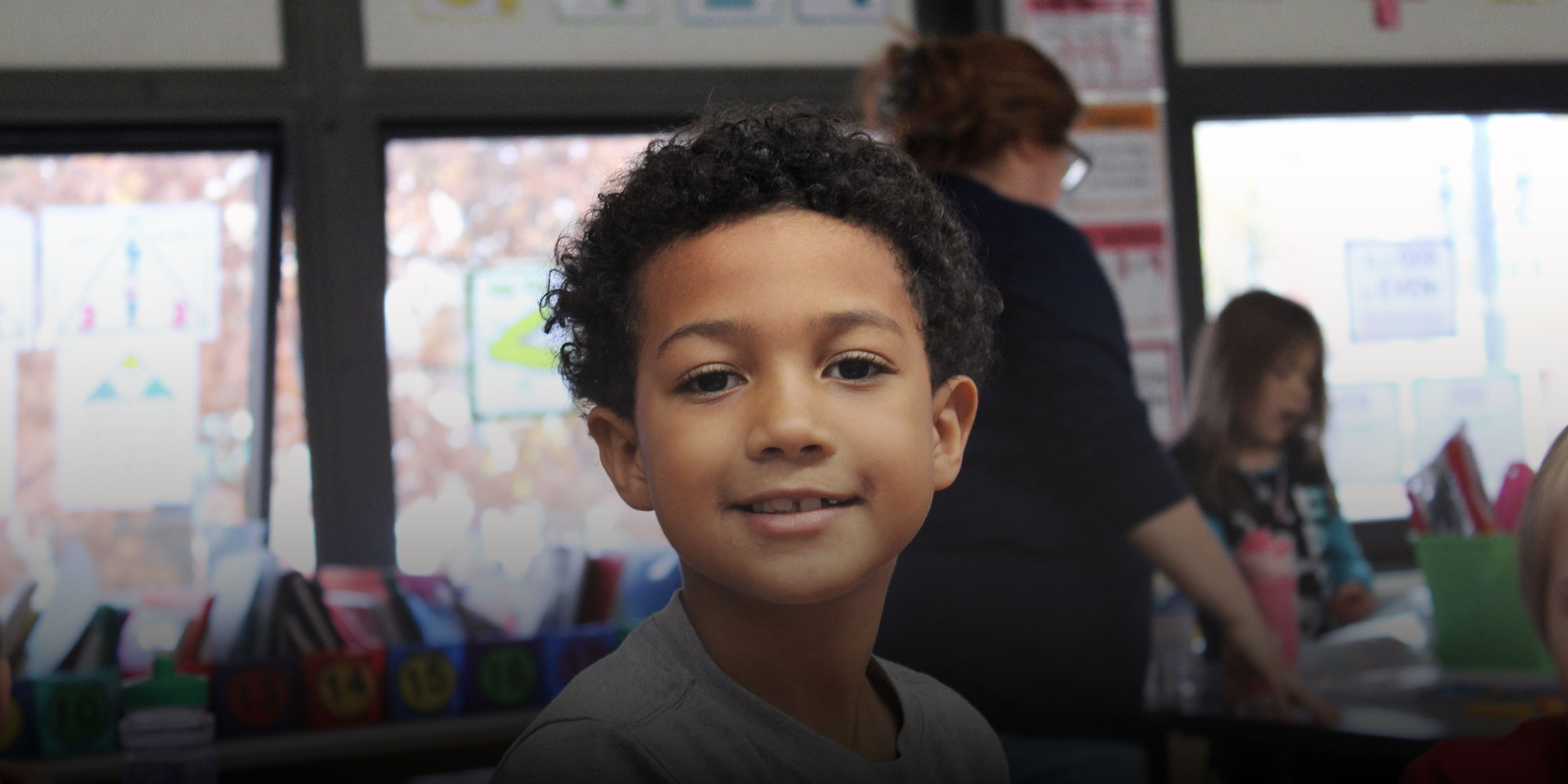 Smiling elementary student